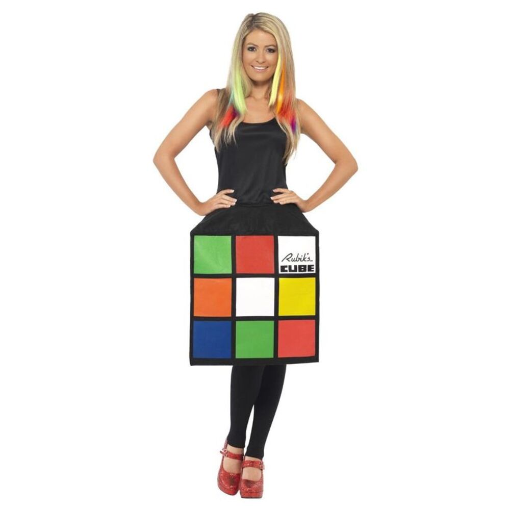 Rubik's Womens/Ladies Puzzle Cube 3D Costume Dress / Multicolored